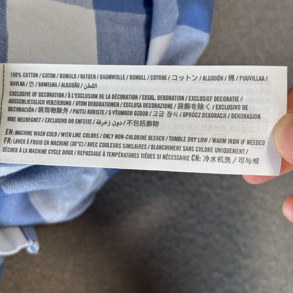 Abercrombie & Fitch Mens M Blue White Plaid Check Button Down Long Sleeve Shirt - Picture 12 of 16